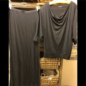 Eileen Fisher gray/brown skirt and top